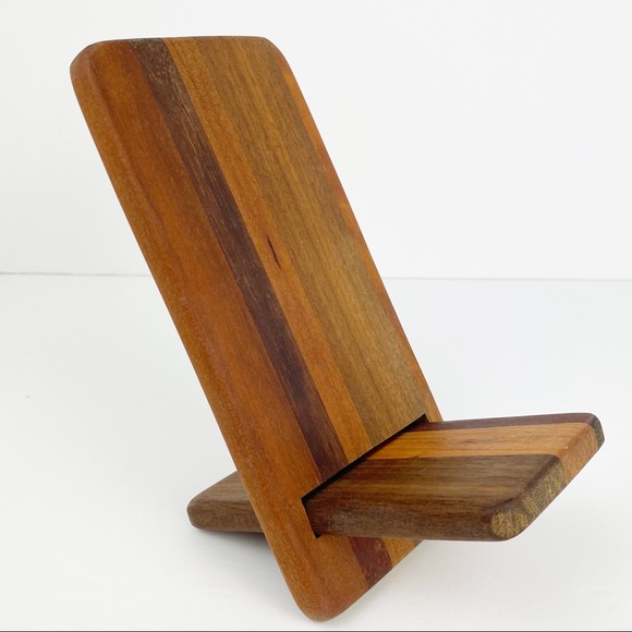 Hand Crafted Mixed Wood Phone/Tablet Stand - Picture 12 of 14